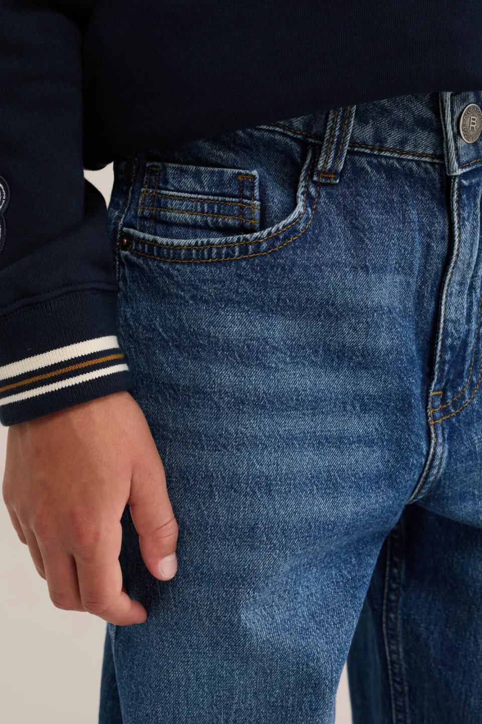 WE Fashion Blue Ridge loose fit jeans - mediumblauw, foto 4