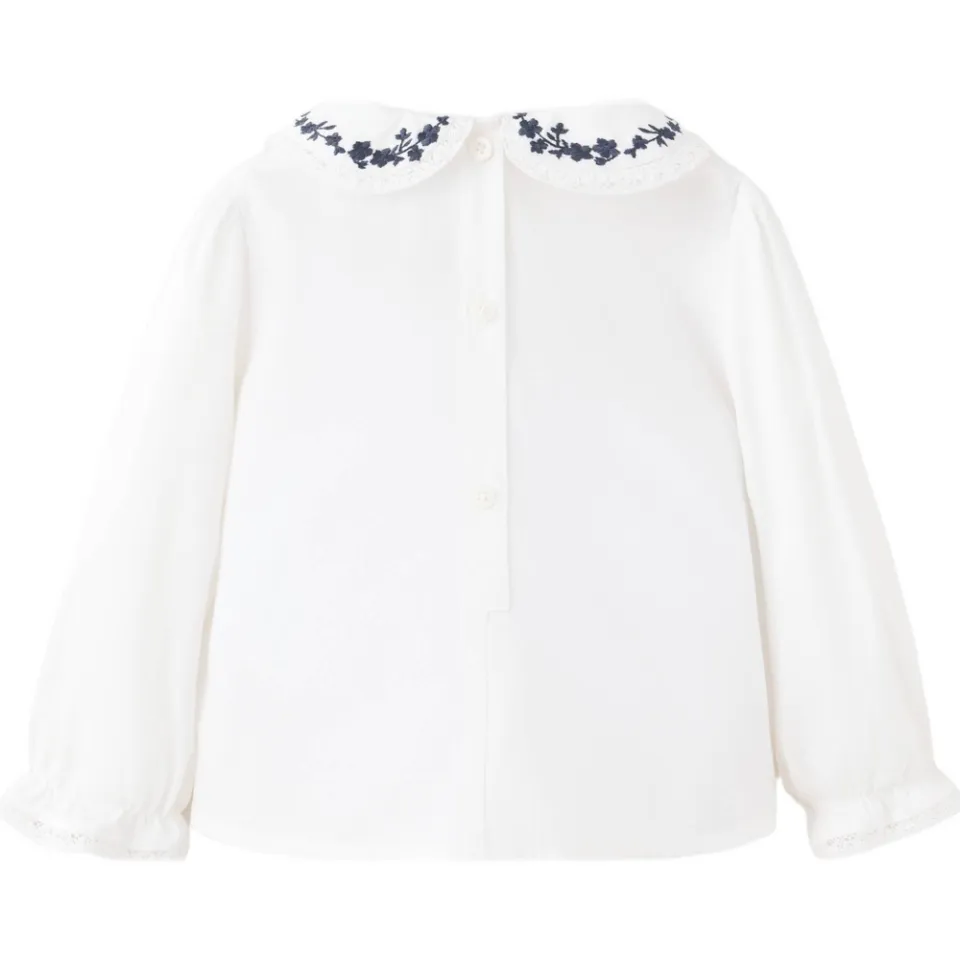 Mango Kids blouse met broderie wit blauw, foto 2