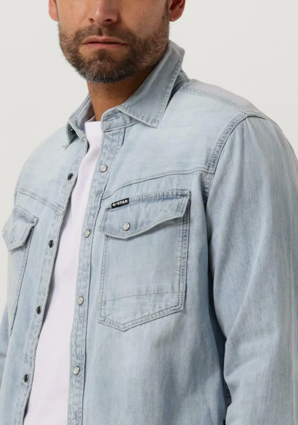 G-Star Raw Heren Overhemden Dakota Slim Shirt L/s - Lichtblauw, foto 4