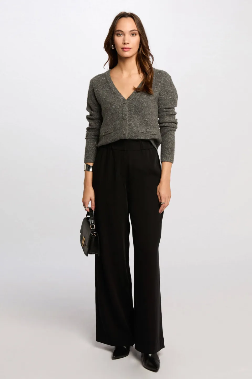 Morgan wide leg pantalon zwart