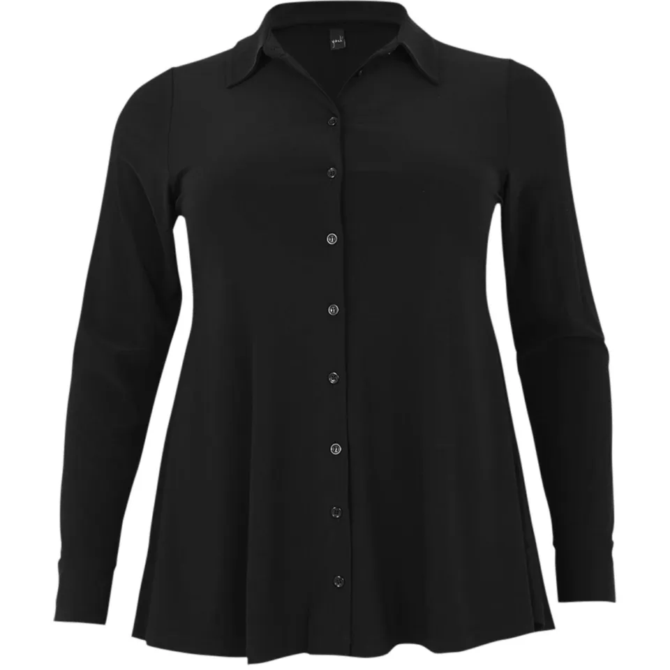 Yoek kort A-lijn blouse zwart, foto 3