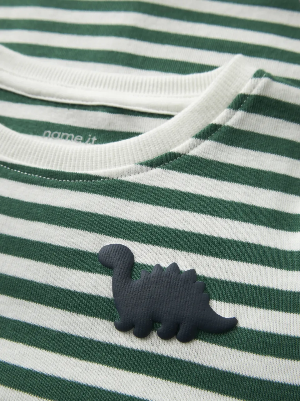 NAME IT MINI aansluitende gestreepte longsleeve groen, foto 3