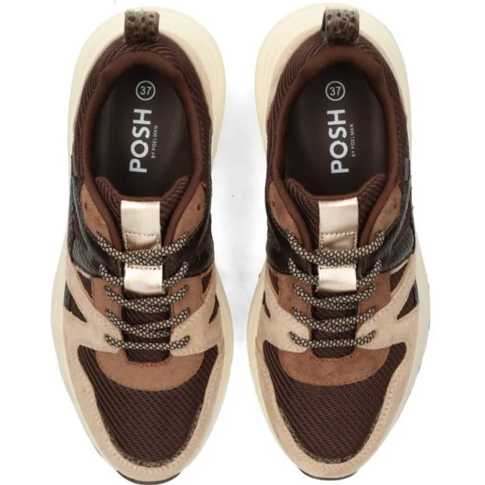 POSH by Poelman Poelman Carocel lage sneakers bruin, foto 5