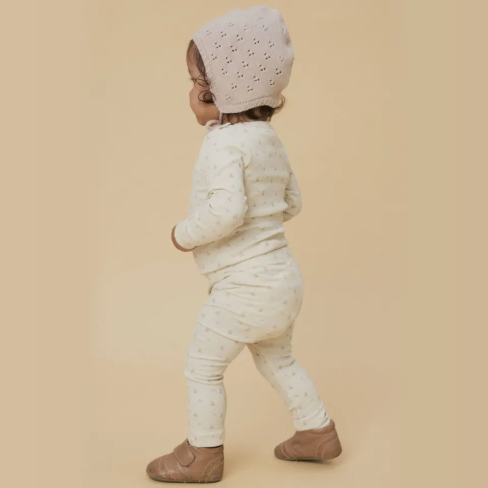 Lil' Atelier BABY romper NBFGAGO ecru/roze Turtledove-Flower