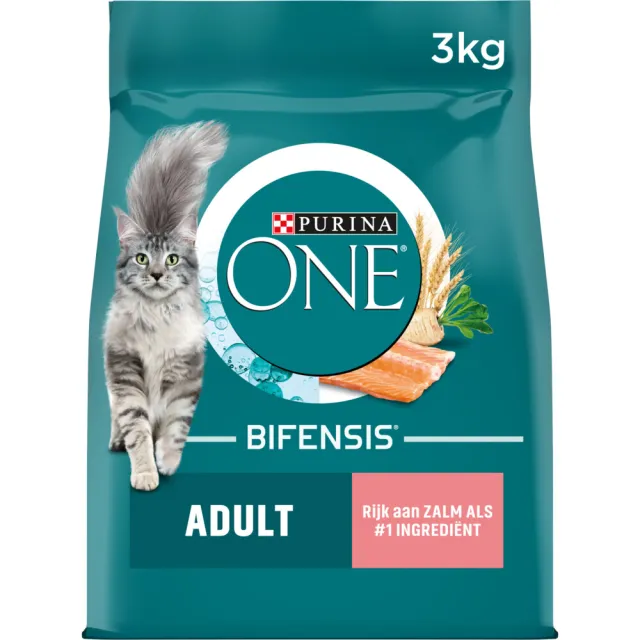 Purina ONE Kattenvoer Droog Adult Zalm - Volkoren Granen 3 kg