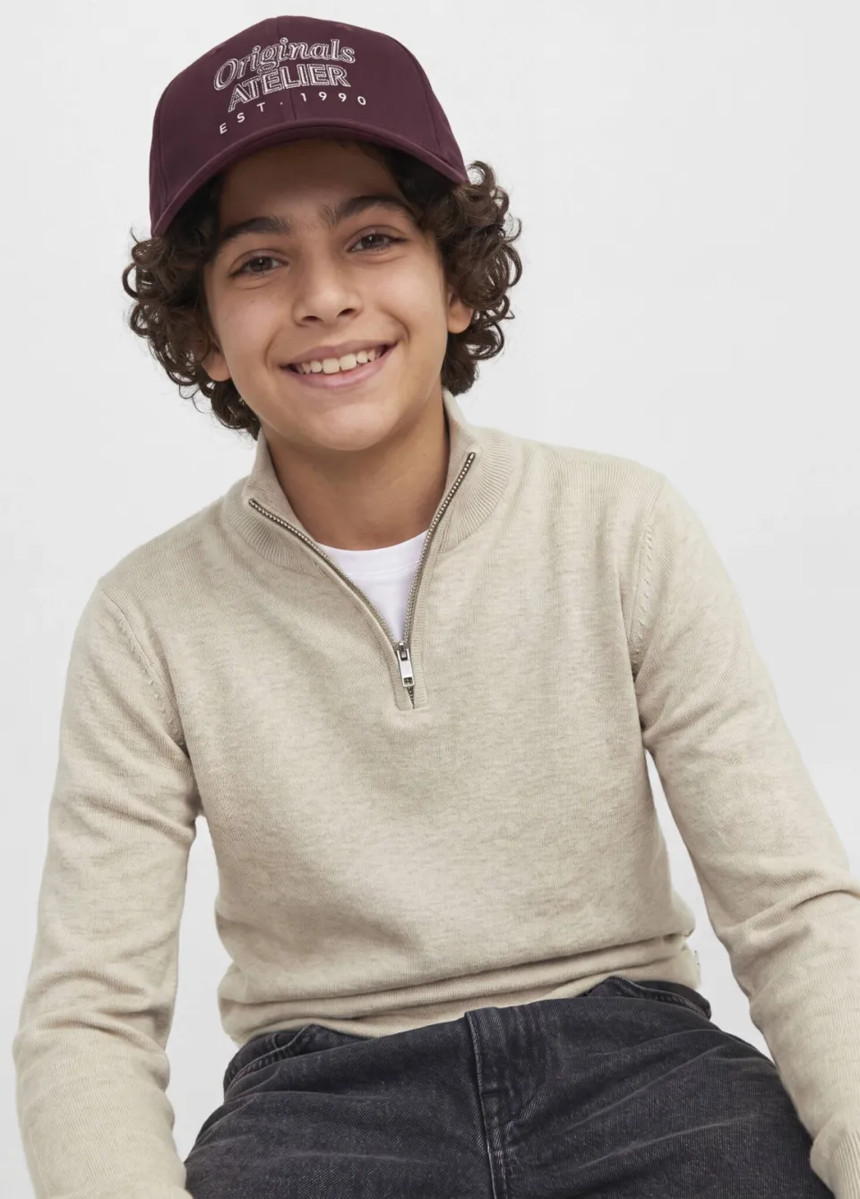 Jack & Jones JUNIOR trui ecru fijn gebreid, foto 4