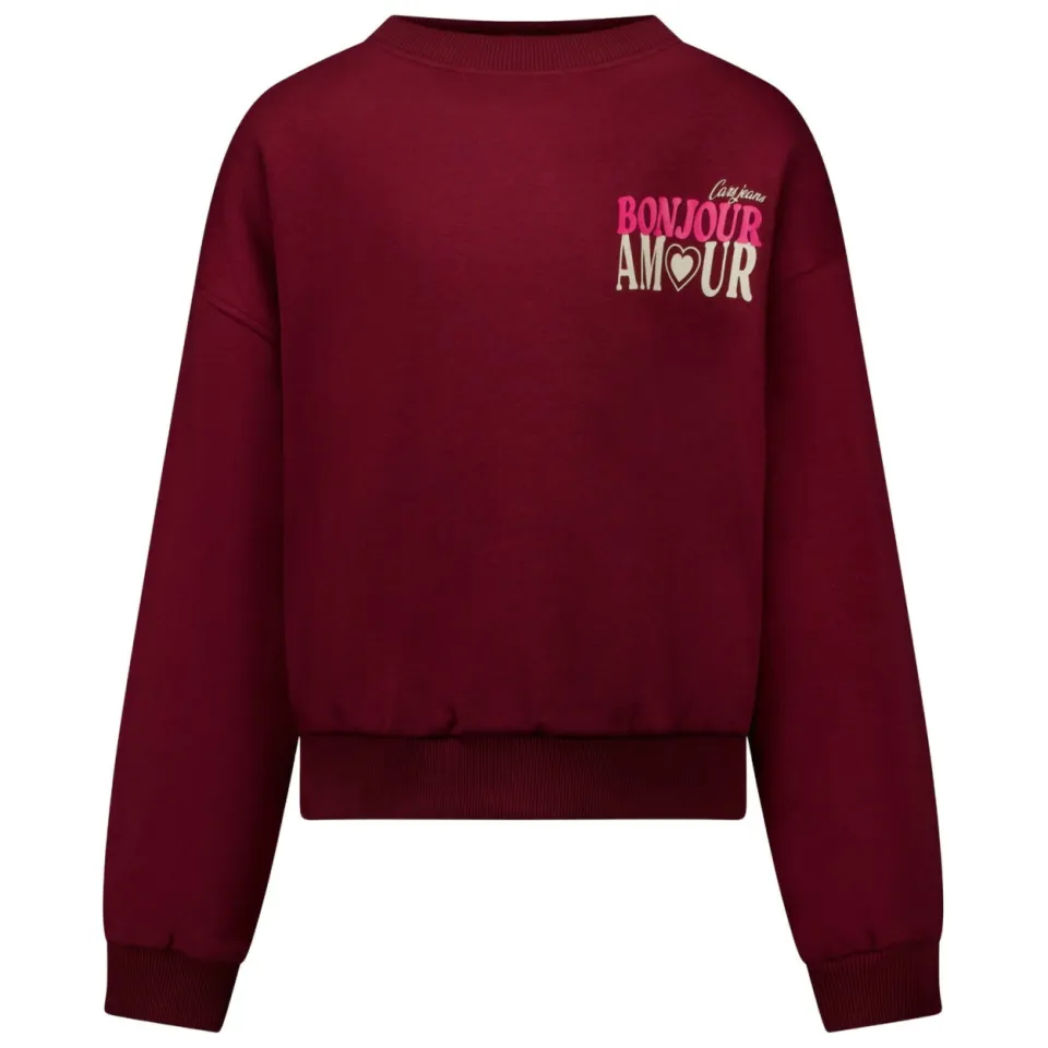 Cars sweater met backprint - donkerrood/roze, foto 2