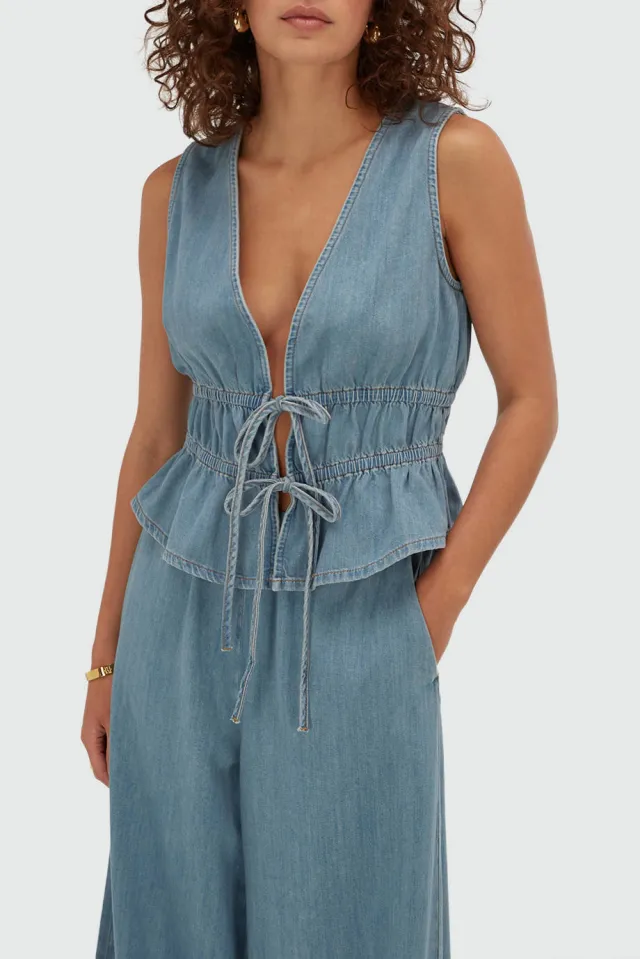Josh-V top medium blue denim, foto 5