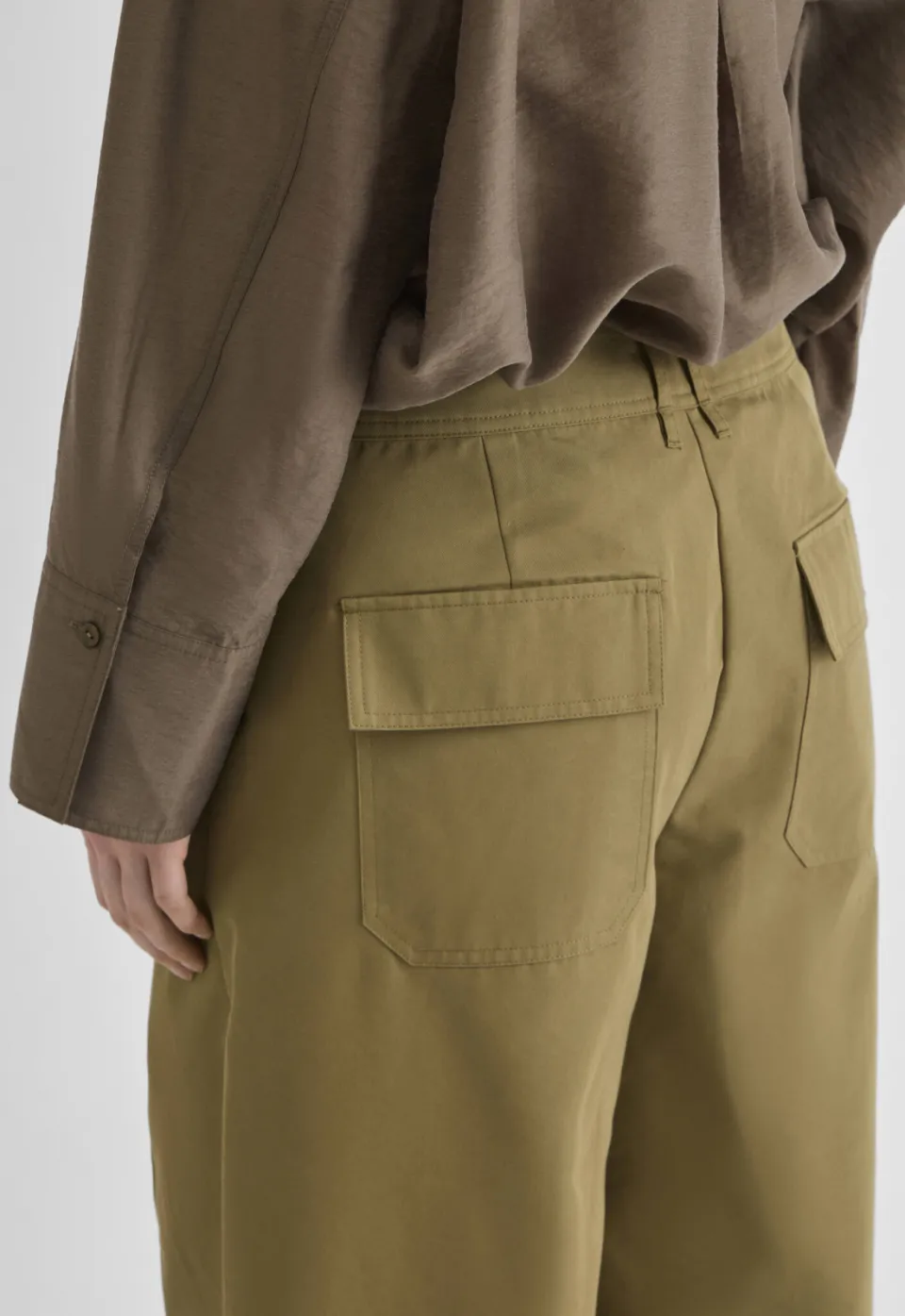 Rouge Edit wide leg casual broek - olijfgroen, foto 4