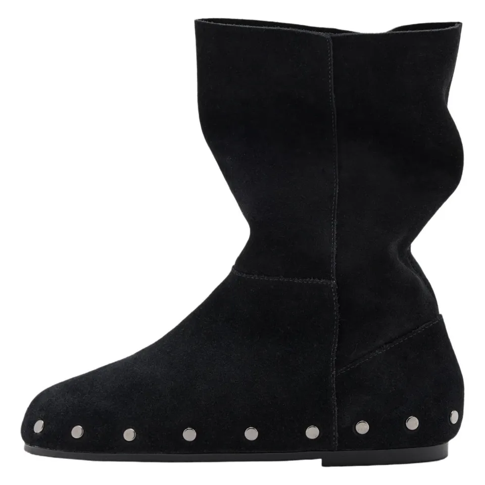 Mango Kids leren laarzen met studs - zwart, foto 4