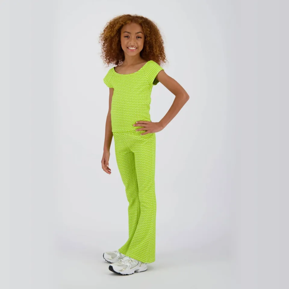 Vingino Sammie flared casual broek limegroen, foto 4