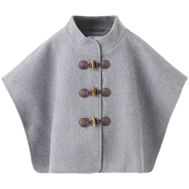 Mango cape jas middengrijs