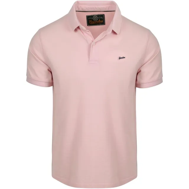 Superdry T-shirt Superdry Polo Pique Classic Montauk Roze