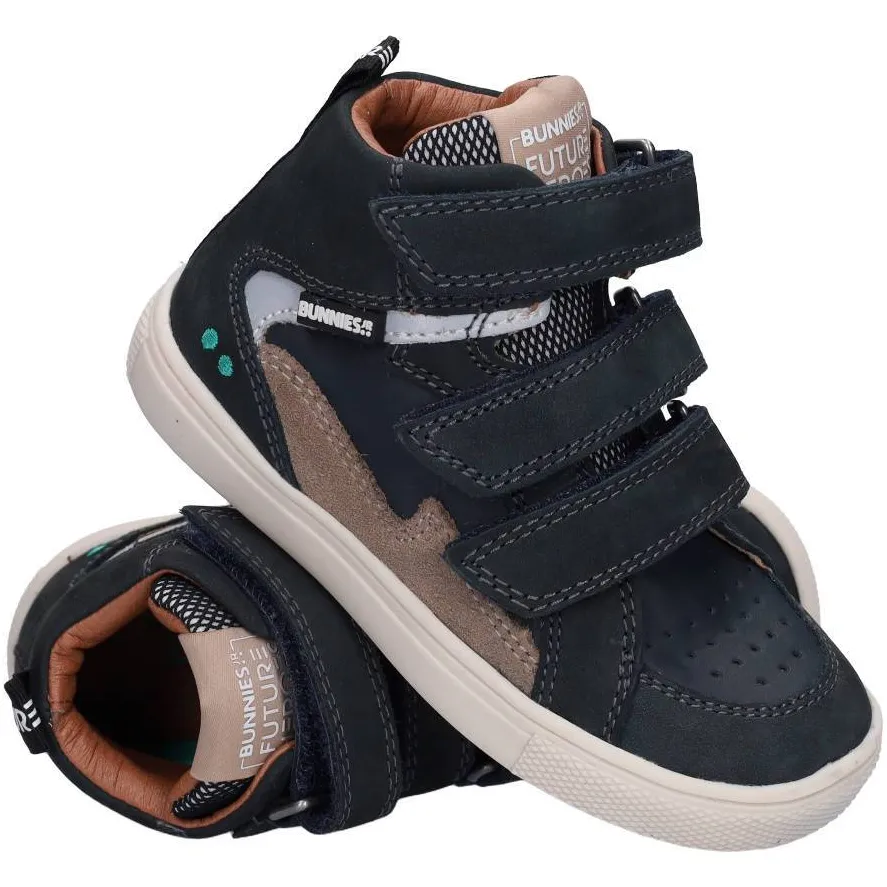 BunniesJR leren sneakers - donkerblauw/taupe, foto 3
