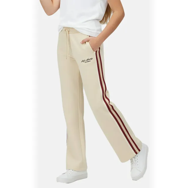 Cars gestreepte joggingbroek met tekst - beige/donkerrood