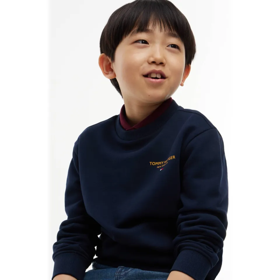 Tommy Hilfiger sweater met logo - donkerblauw