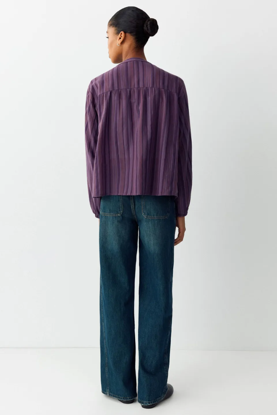 Mango gestreepte blouse paars, foto 5