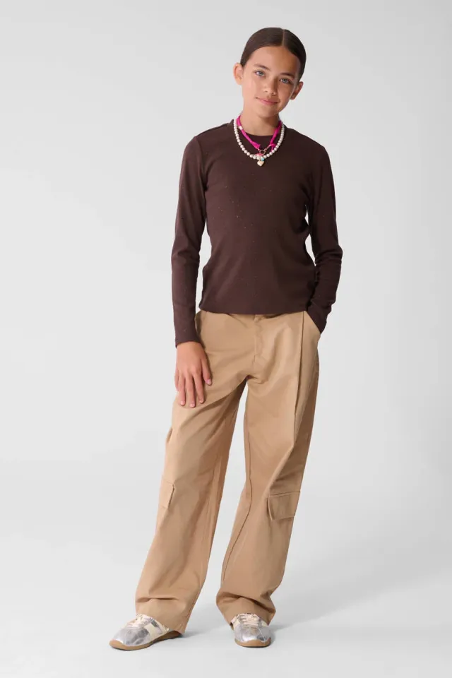 Shoeby longsleeve donkerbruin