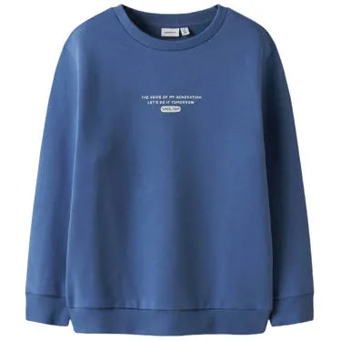 NAME IT KIDS sweater met backprint blauw, foto 3