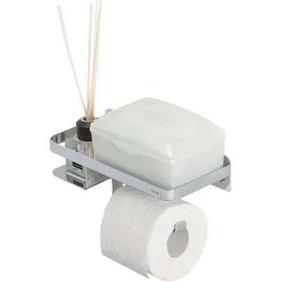 Tiger Caddy toiletrolhouder met planchet chroom