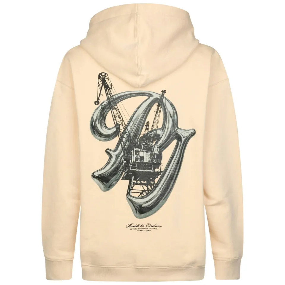 Petrol Industries hoodie met backprint - crème, foto 4