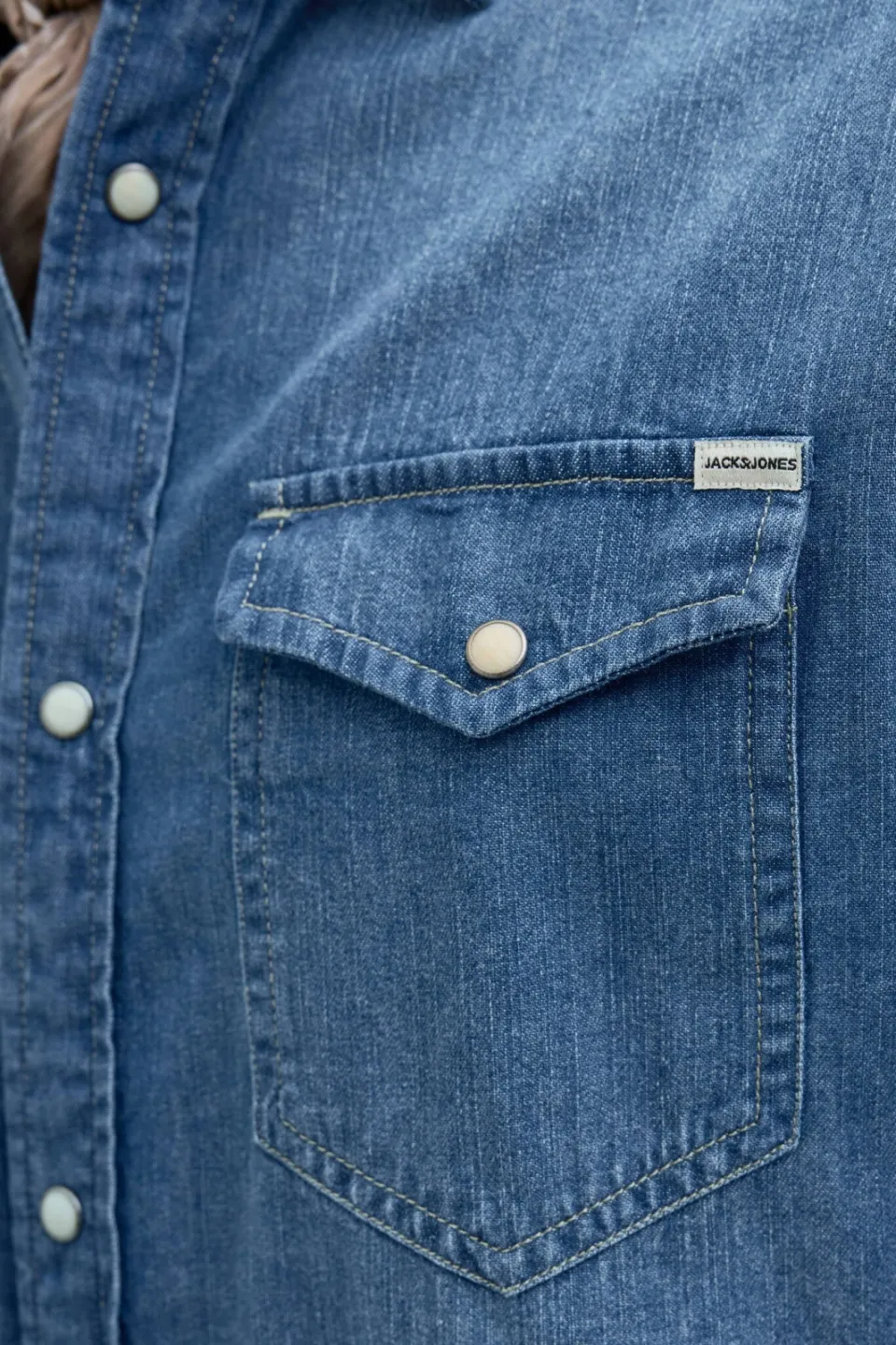 Jack & Jones ESSENTIALS regular casual overhemd medium blue denim, foto 5