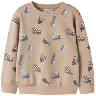 NAME IT MINI rechtvallende sweater met print - beige All over print