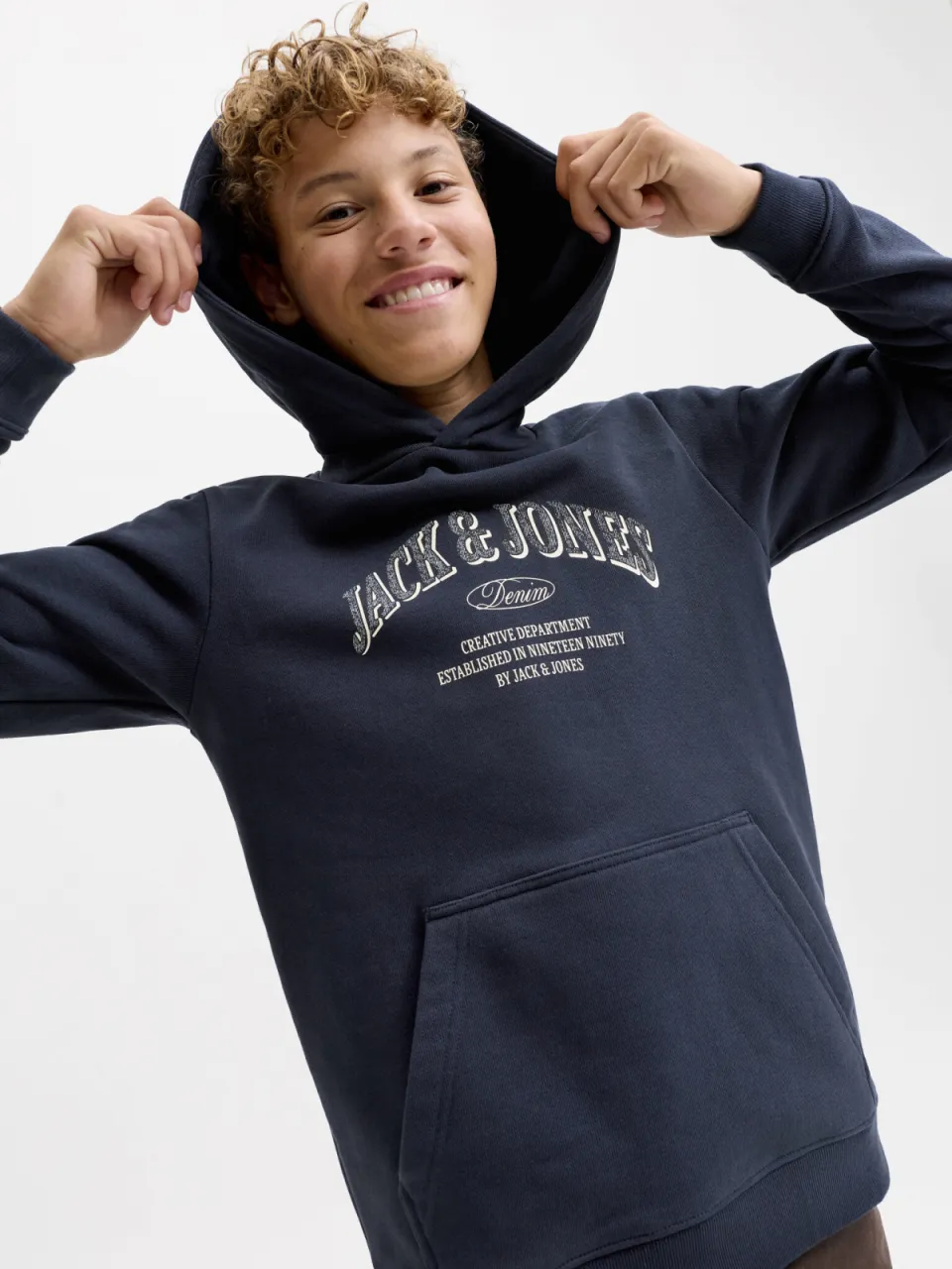 Jack & Jones JUNIOR hoodie met logo - donkerblauw, foto 4
