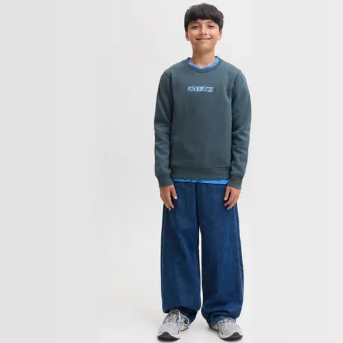 Jack & Jones JUNIOR sweater met tekst - grijsblauw, foto 3