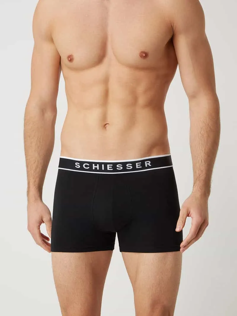 Schiesser Boxershort met stretch in set van 3 zwart