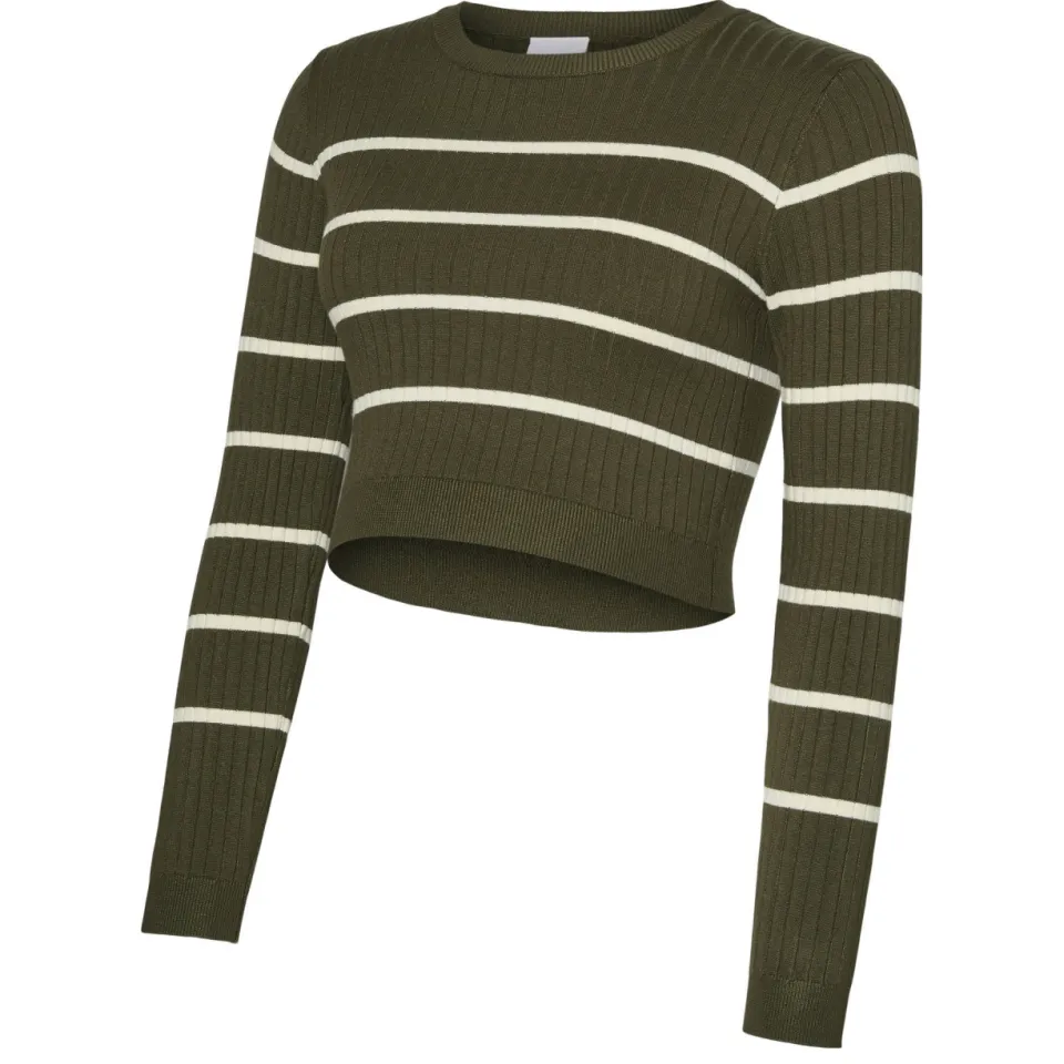 Mamalicious zwangerschaps gestreepte cropped top groen, foto 2