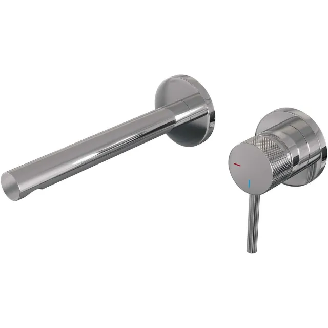 Brauer Inbouw Wastafelmengkraan Brauer Chrome Carving Coldstart Rechte Uitloop Ronde Hendel Rechts Chroom Met Rozetten