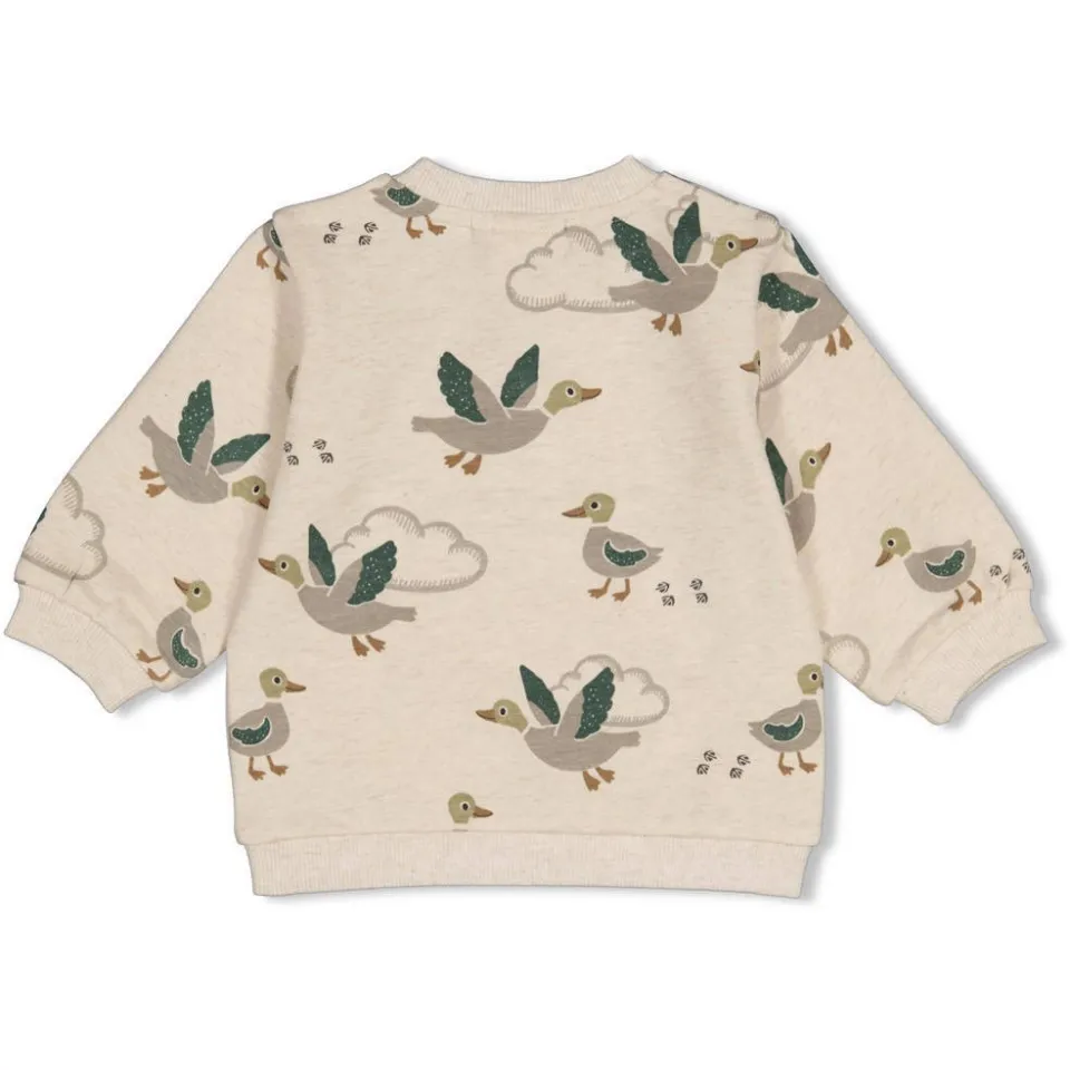Feetje sweater Wiggle and Waddle - beige/groen, foto 2