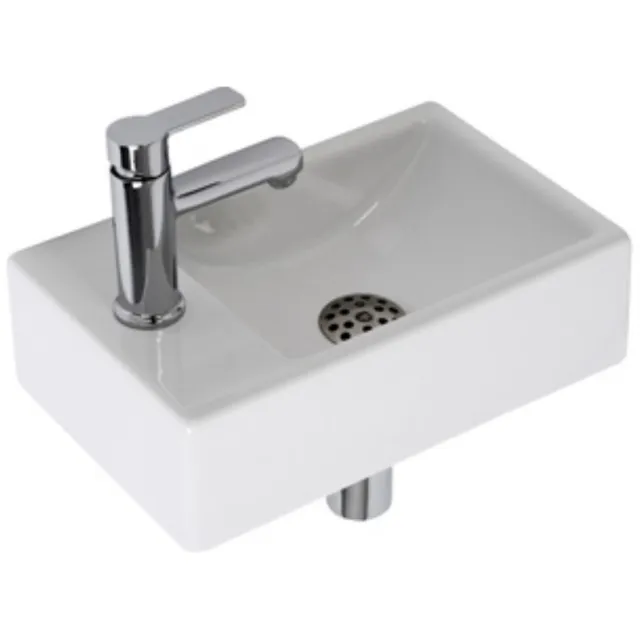 Plieger Fonteinset Houston Wit 37x23CM Kraangat Links Chroom