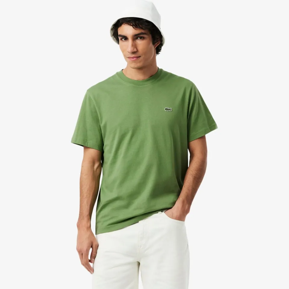 Lacoste T-shirt Korte Mouw Lacoste Katoenen T-shirt met logo groen