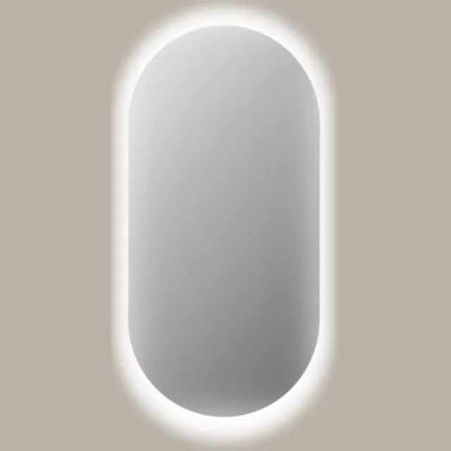 Sanicare Spiegel Sanicare Q-Mirrors 70x100 cm Ovaal/Rond Met Rondom LED Cold White incl. ophangmateriaal