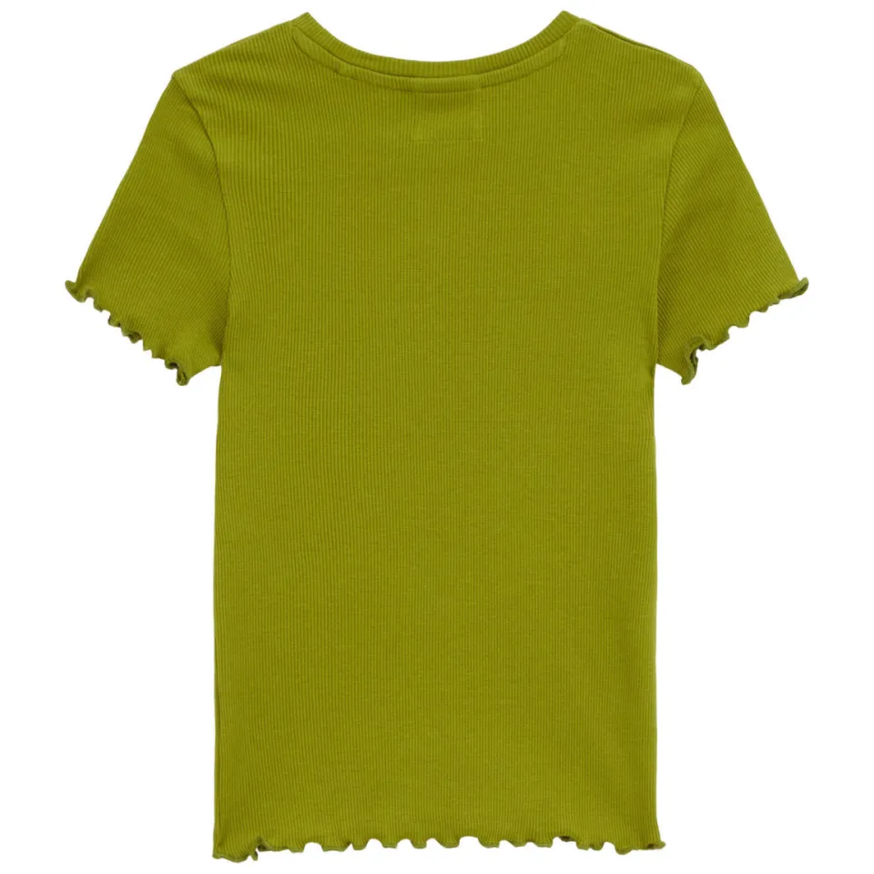 WE Fashion t-shirt met ruches olijfgroen, foto 3