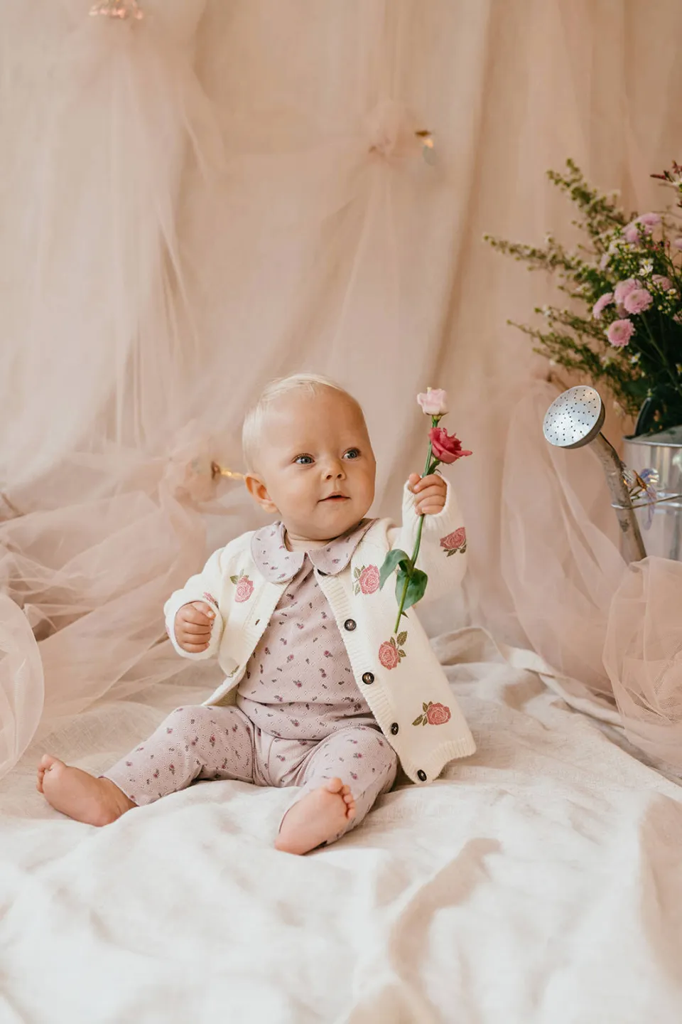 A Tiny Story gebloemde casual broek paars