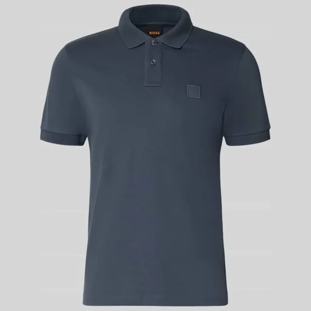Boss Regular fit poloshirt van katoenmix model 'Passenger' marineblauw, foto 2