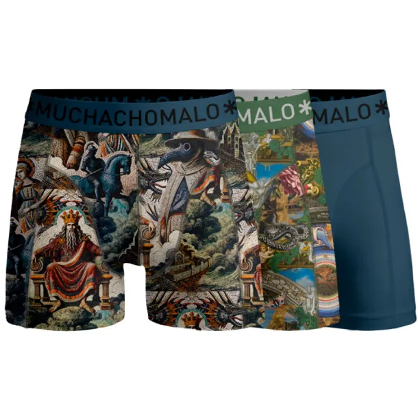 Muchachomalo Heren 3-pack Boxershorts Premodern Veelkleurig