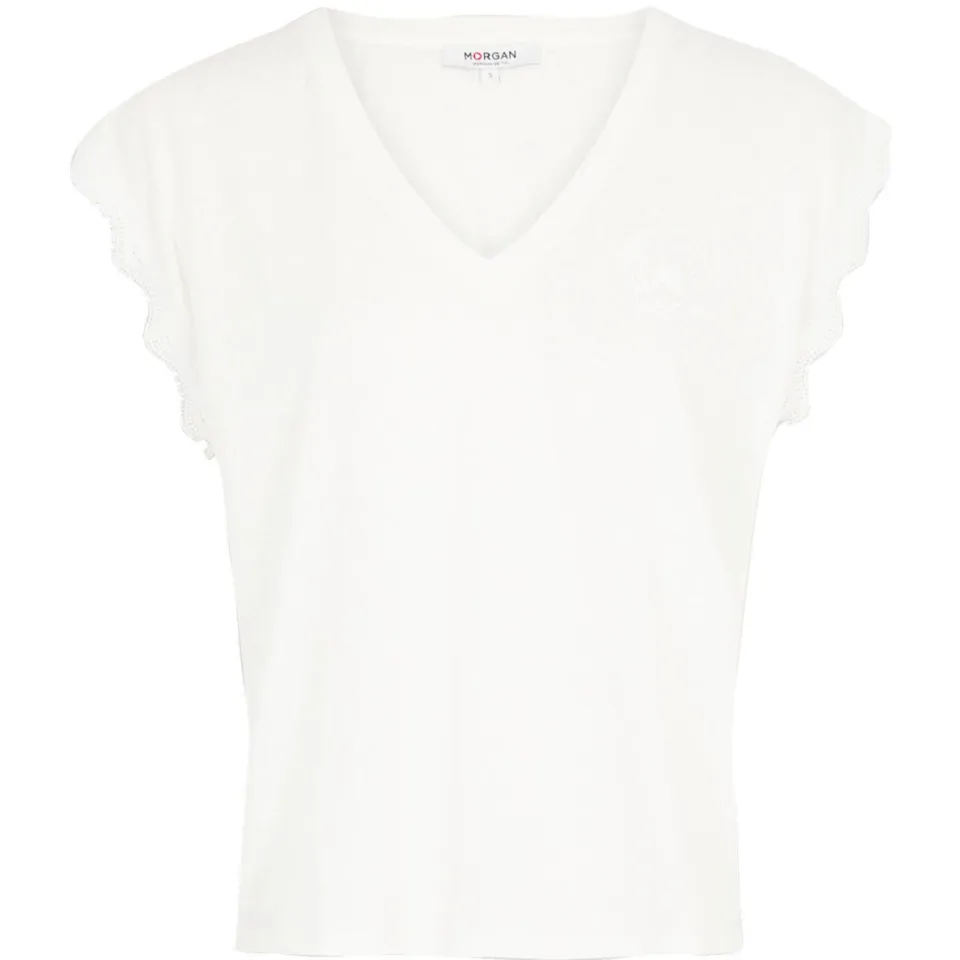Morgan gehaakte T-shirt - wit, foto 2