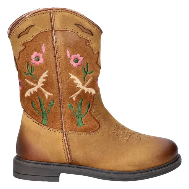 Nelson Kids leren cowboylaarzen cognac