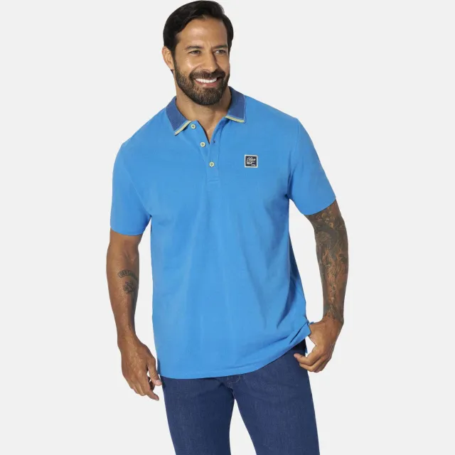 Jan Vanderstorm oversized polo Plus Size MORLAN blauw