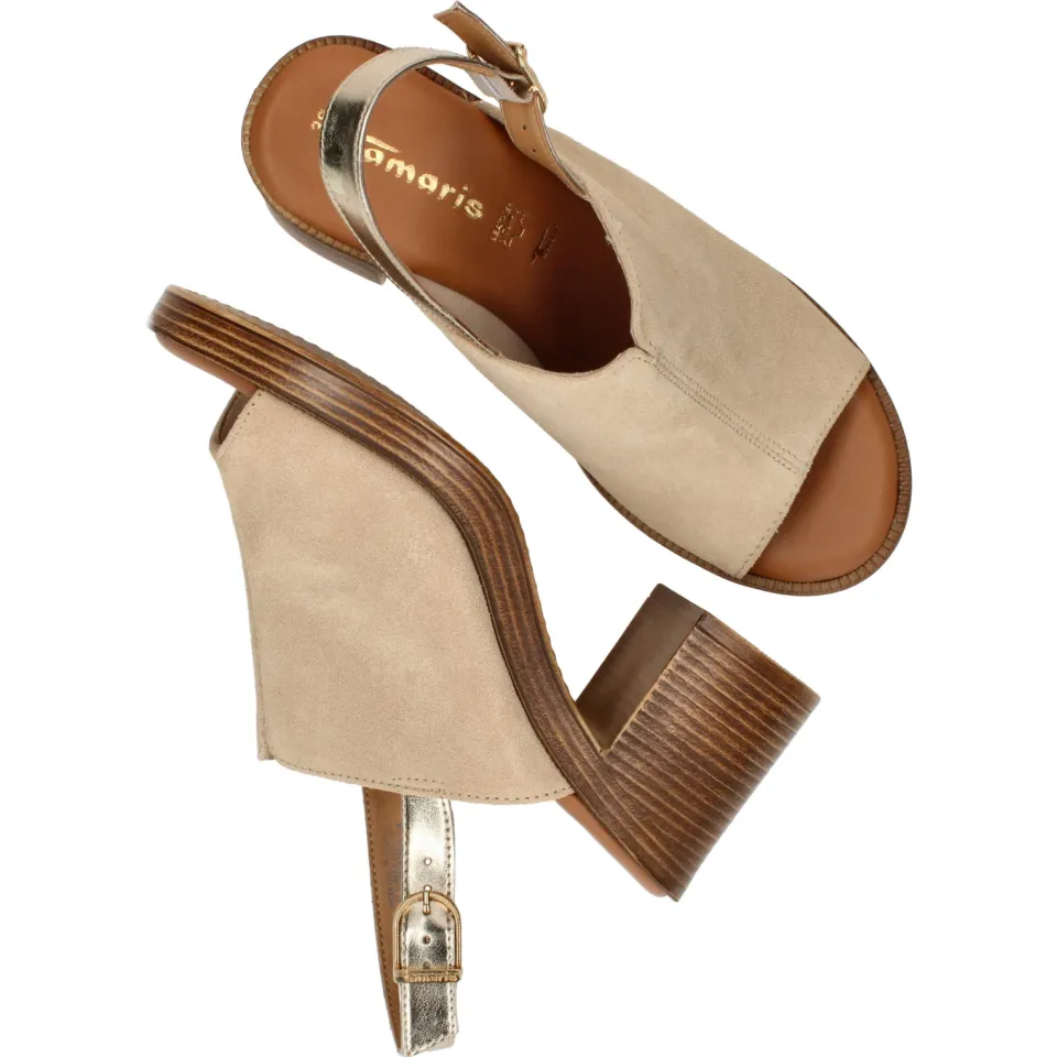 Tamaris sandalen met hak beige, foto 6