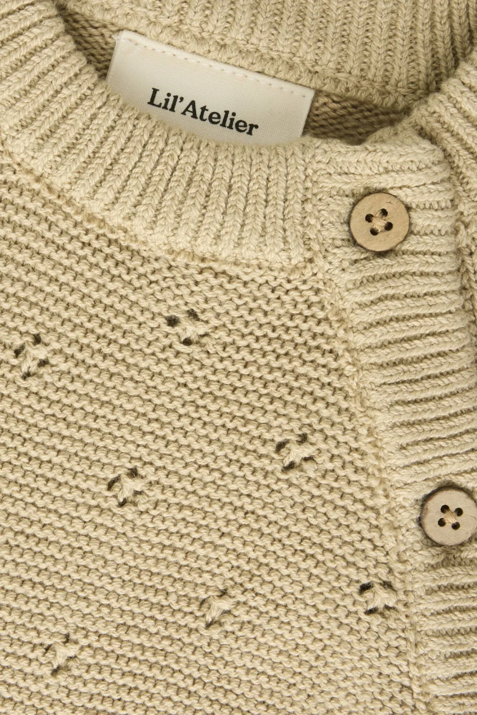 Lil' Atelier BABY katoenen gebreide trui - beige, foto 6
