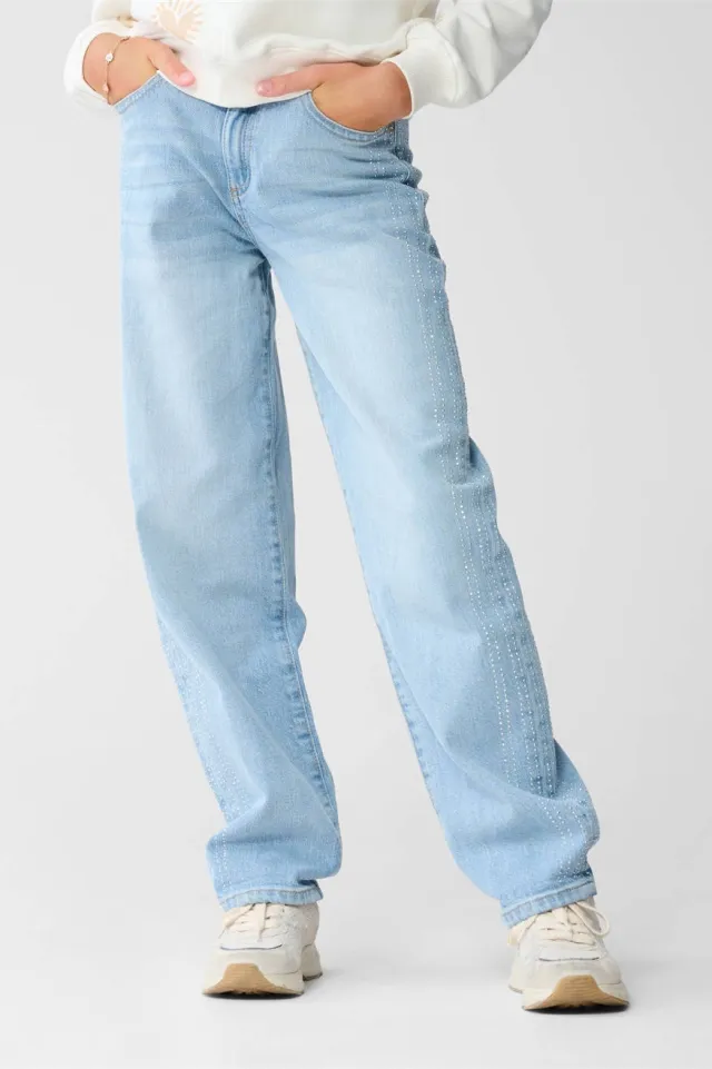 Shoeby barrel high waist barrel jeans light blue denim, foto 5