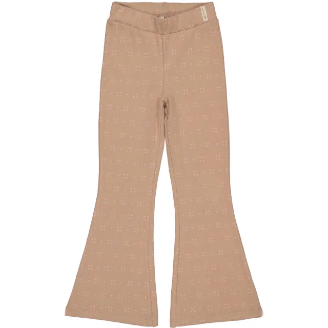 Levv flared broek met print lichtbruin lichtbruin/roze, foto 2
