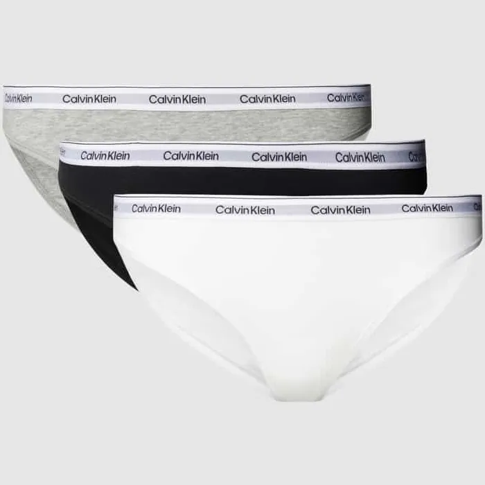 Calvin Klein Slip in effen design in een set van 3 stuks Lichtgrijs