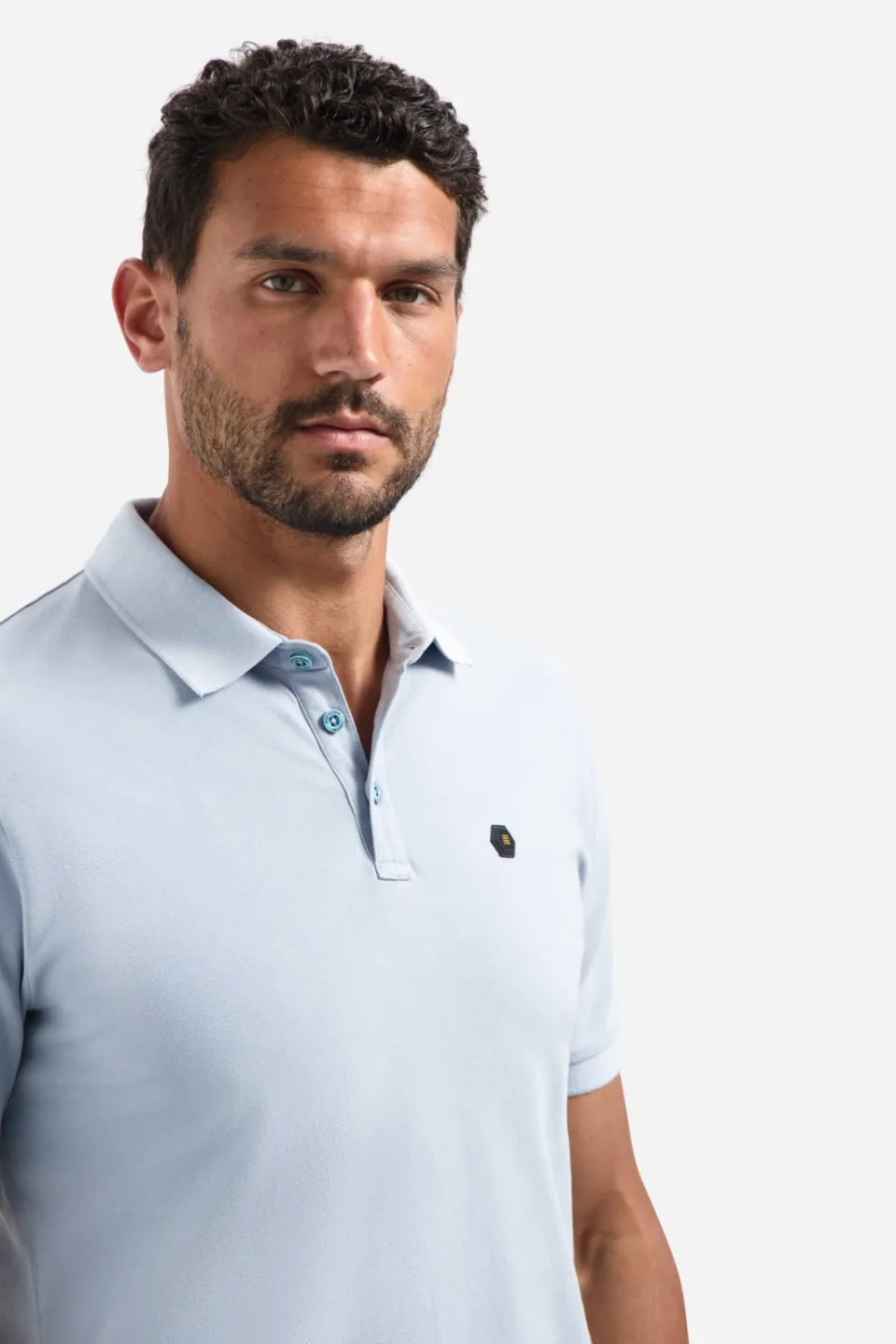 No Excess regular polo lichtblauw dusty blue, foto 5