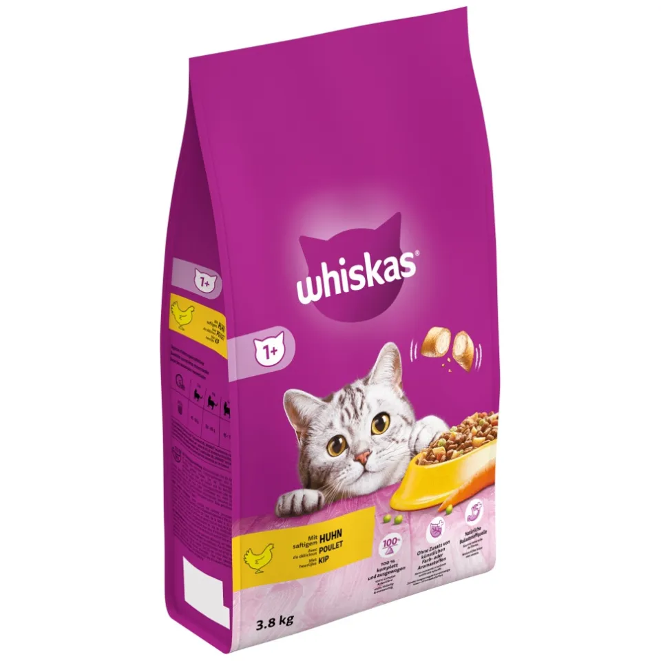 Whiskas 1+ Adult kattenvoer droogvoer kip 3,8 kg